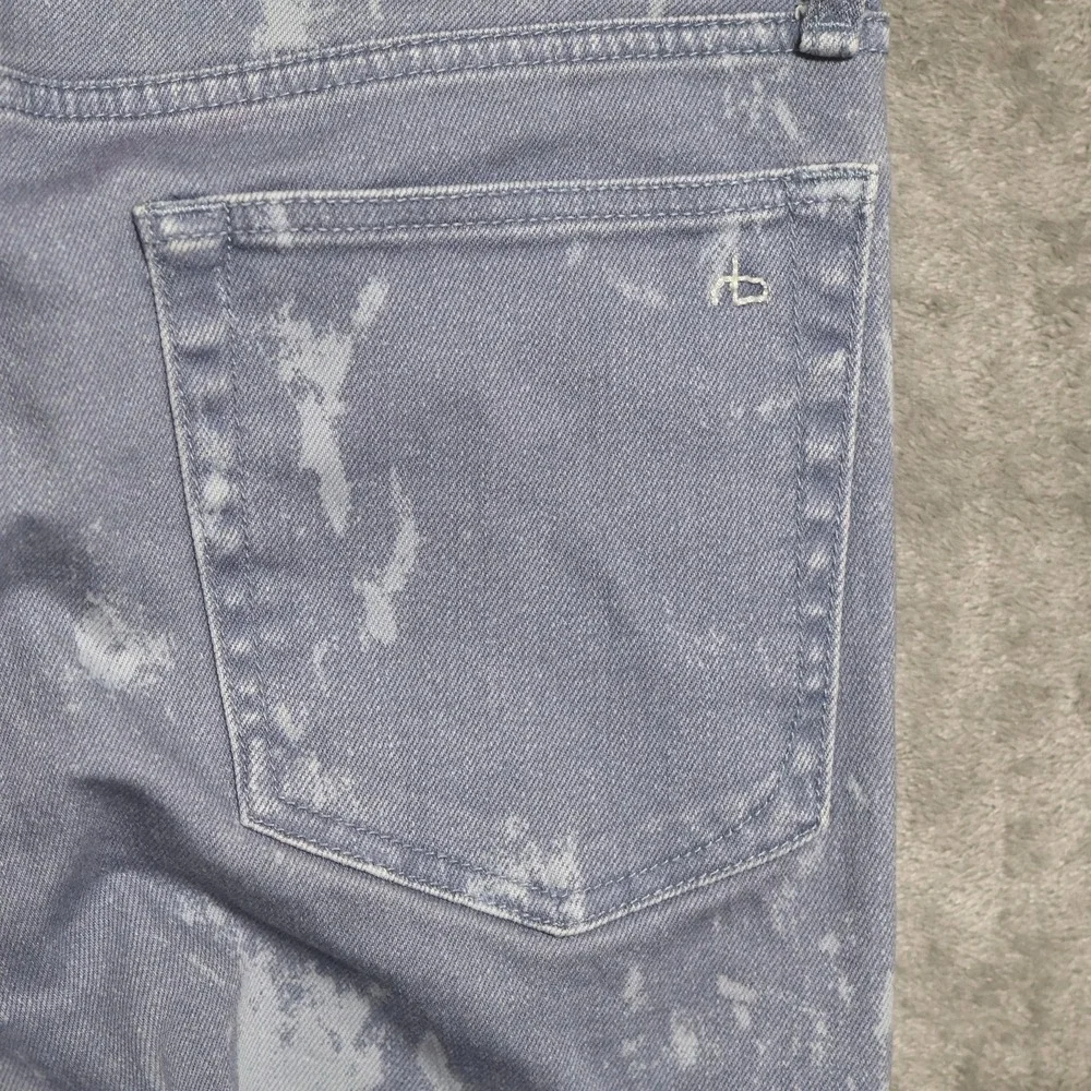 Rag & Bone Jeans Mens 32x32 French Blue Fit 1 Skinny Acid Wash Stretch Distress